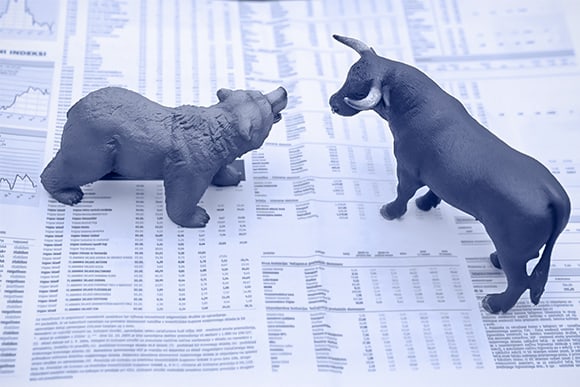 שור ודוב מתווכחים על מסחר אלוגריתמי בשוק ההון